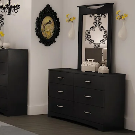 Dresser and Mirror Set